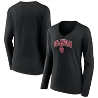 Women's Fanatics Oklahoma Sooners Campus Long Sleeve V-Neck T-Shirt