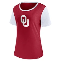 Women's Fanatics Crimson Oklahoma Sooners Carver T-Shirt