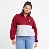 Women's Fanatics Crimson Oklahoma Sooners Fleece Half-Zip Jacket