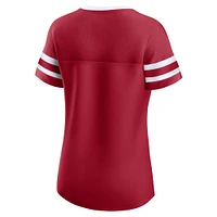 Women's Fanatics  Crimson Oklahoma Sooners Iconic Athena Lace-Up T-Shirt