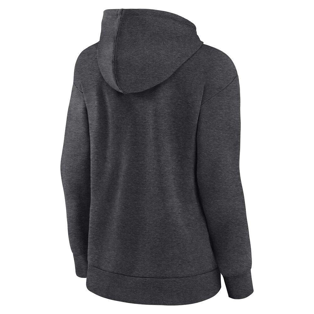 Women's Fanatics Heather Charcoal Oklahoma Sooners Campus Pullover Hoodie