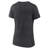 Women's Fanatics Heather Charcoal Oklahoma Sooners Campus V-Neck T-Shirt