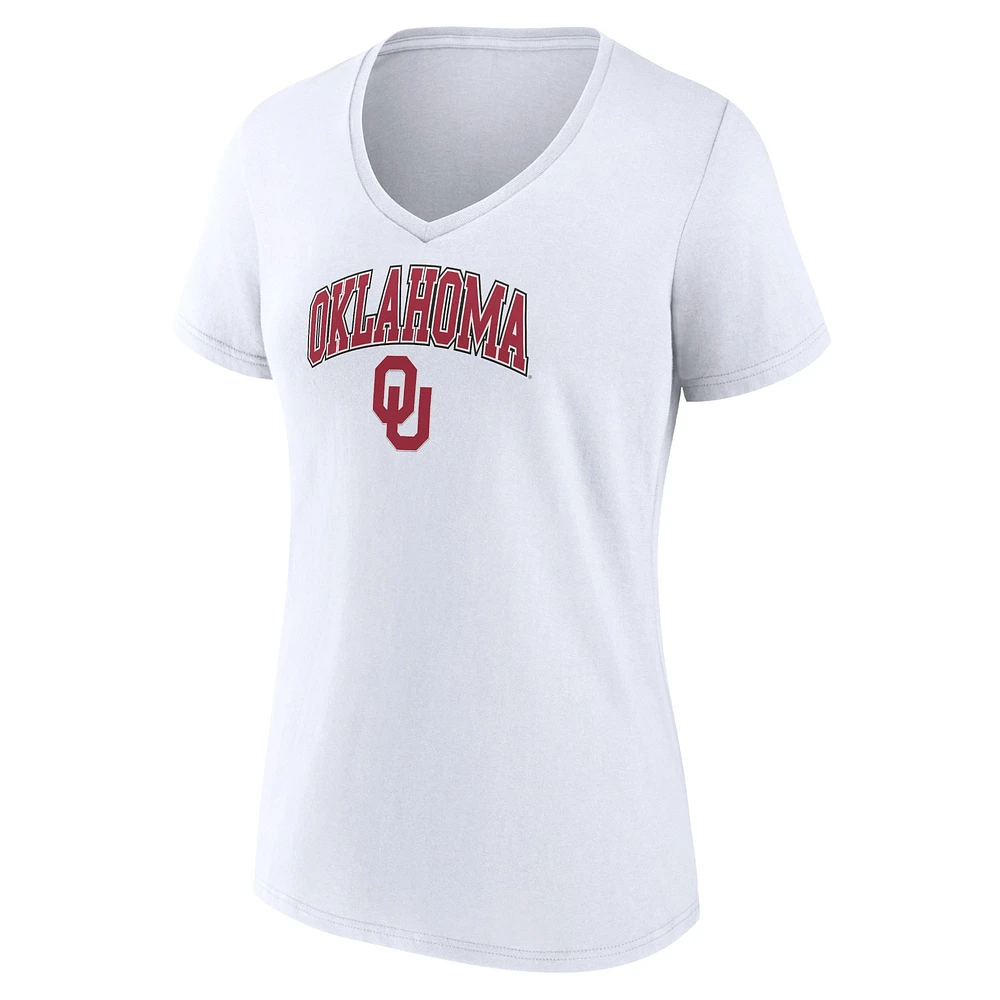 Women's Fanatics Oklahoma Sooners Campus V-Neck T-Shirt