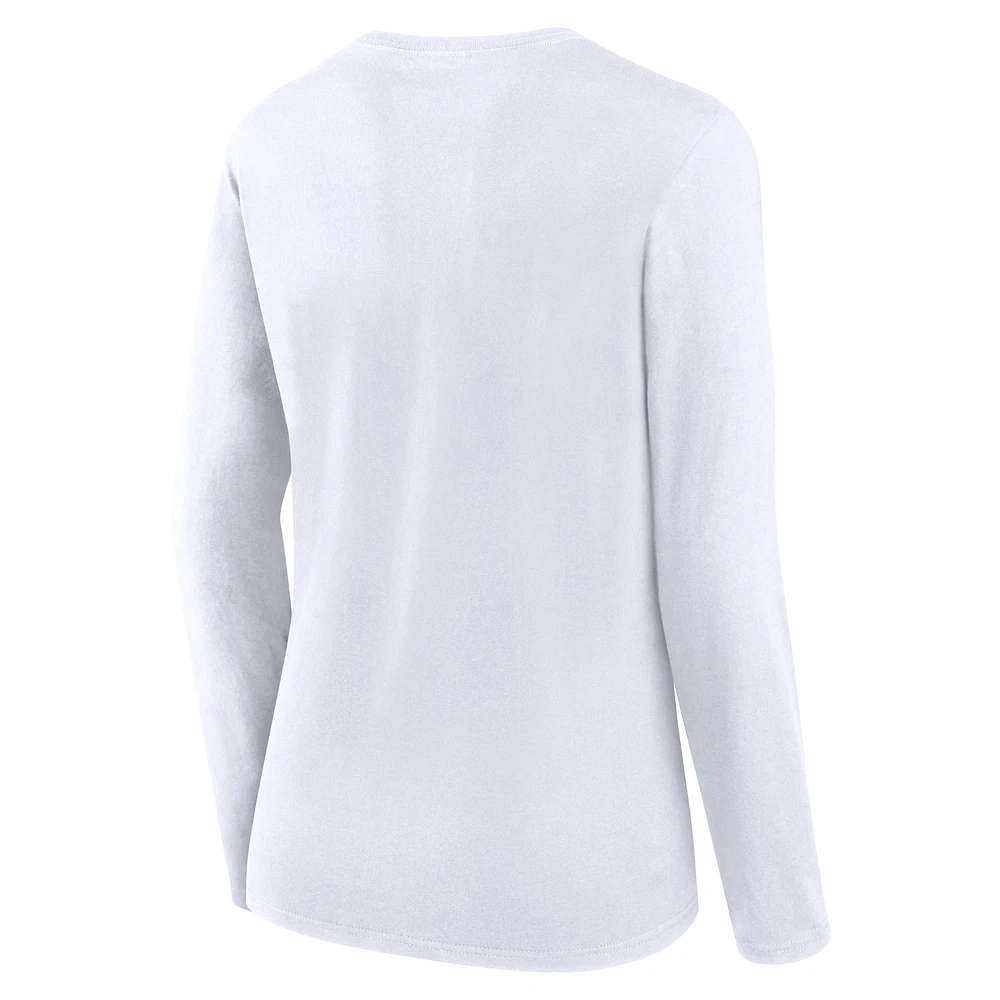Women's Fanatics White Oklahoma Sooners Double Team Script Long Sleeve T-Shirt