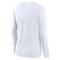 Women's Fanatics White Oklahoma Sooners Double Team Script Long Sleeve T-Shirt