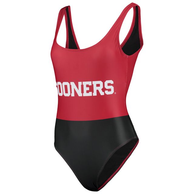 Maillot de bain une pièce FOCO Crimson Oklahoma Sooners pour femme