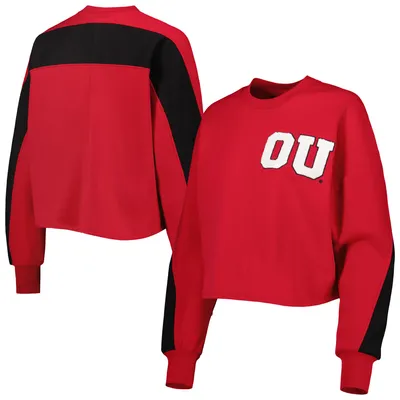 Sweat Gameday Couture Crimson Oklahoma Sooners Retour à la réalité colorblock pour femme