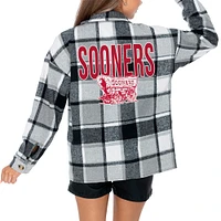 Chemise boutonnée en flanelle grise Gameday Couture des Oklahoma Sooners End Zone pour femme