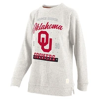 Sweat-shirt confortable en tissu éponge Cairo pour femme, grande taille, avec logo Pressbox Oatmeal des Oklahoma Sooners