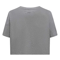 Women's Pro Standard Heather Charcoal Oklahoma Sooners Tonal Neutral Boxy Cropped T-Shirt