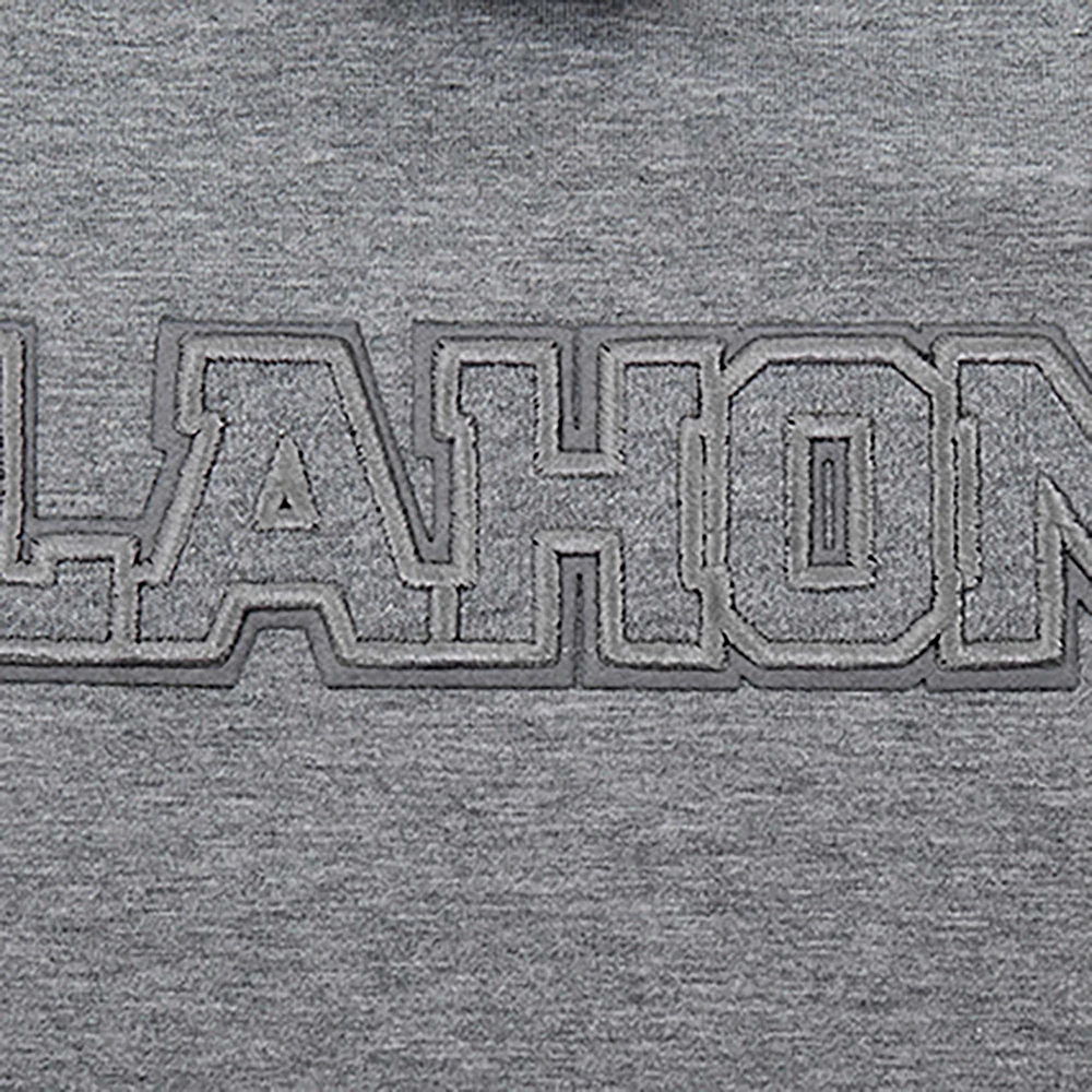 Women's Pro Standard Heather Charcoal Oklahoma Sooners Tonal Neutral Boxy Cropped T-Shirt