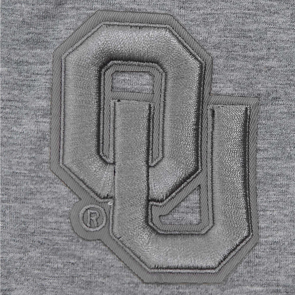 Women's Pro Standard Heather Charcoal Oklahoma Sooners Tonal Neutral Boxy Cropped T-Shirt