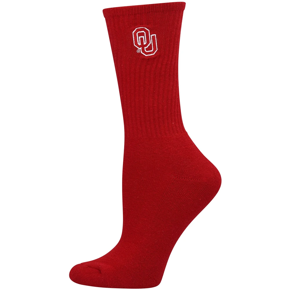 Lot de 2 paires de chaussettes courtes Oklahoma Sooners ZooZatz pour femmes, cramoisi/blanc