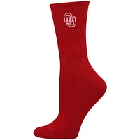 Lot de 2 paires de chaussettes courtes Oklahoma Sooners ZooZatz pour femmes, cramoisi/blanc