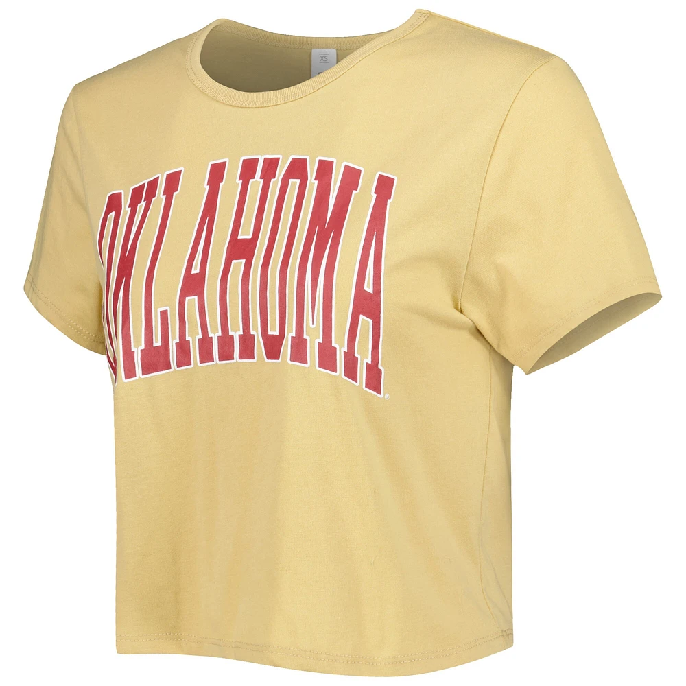Women's ZooZatz Yellow Oklahoma Sooners Core Fashion Cropped T-Shirt