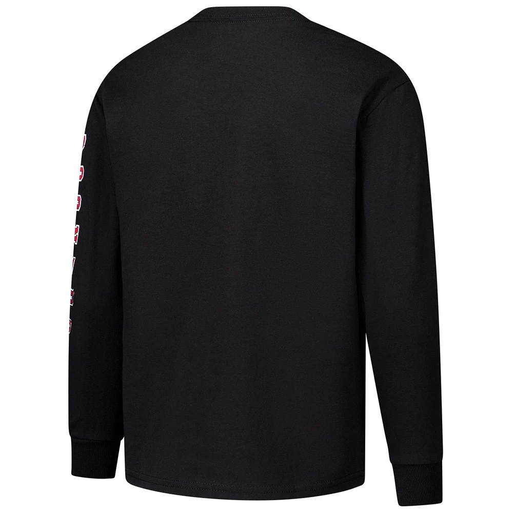 T-shirt à manches longues avec logo vieilli Oklahoma Sooners, champion des jeunes, noir