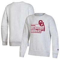 Sweatshirt à enfiler armure inversée Oklahoma Sooners Champion pour jeunes, gris chiné