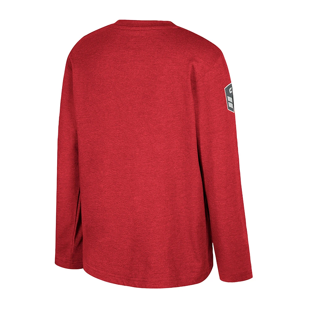 T-shirt à manches longues Oorah de reconnaissance militaire l'Oklahoma Sooners Heather Crimson Youth Colosseum