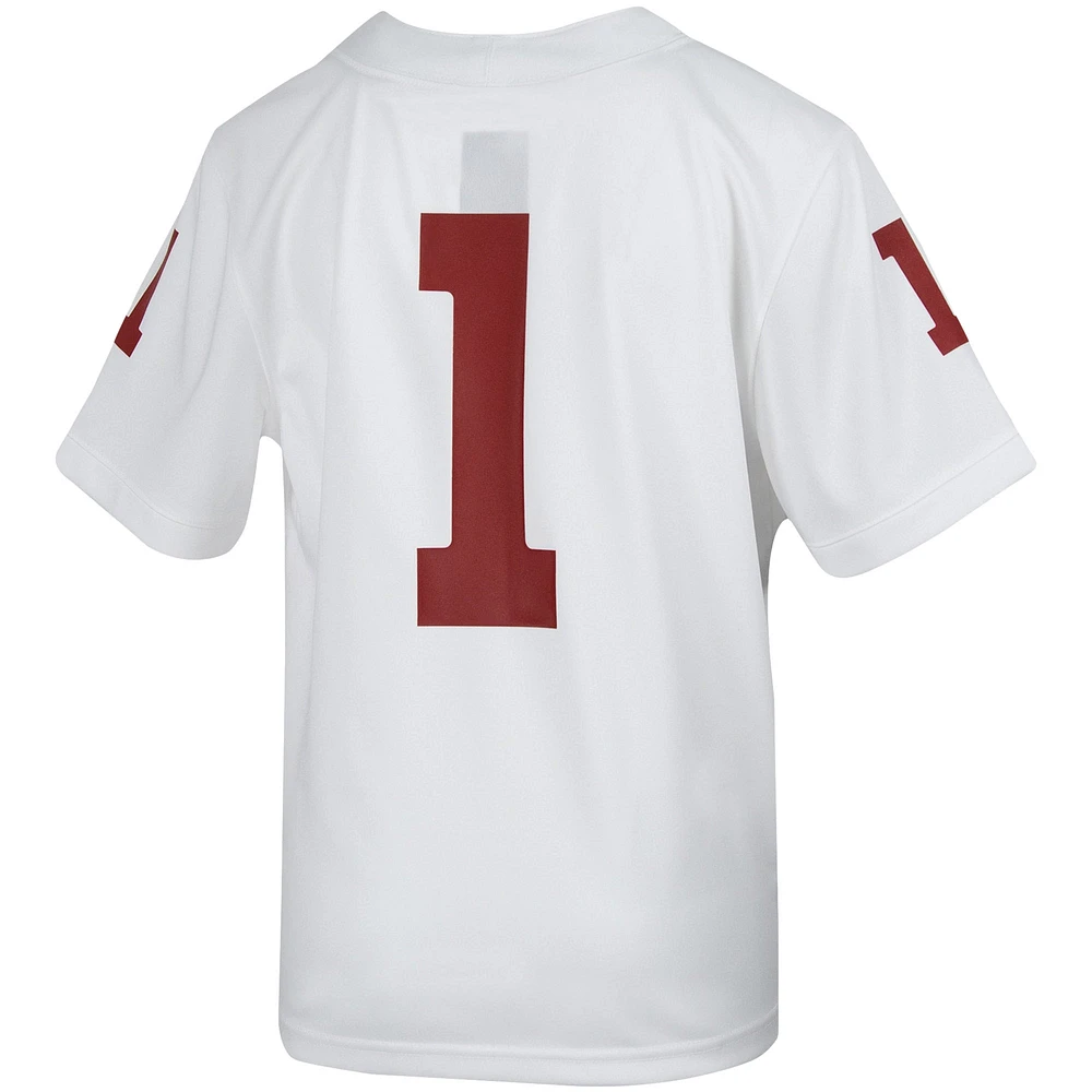 Youth Jordan Brand #1 White Oklahoma Sooners Untouchable Football Jersey