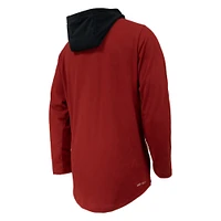 Youth Nike Crimson Oklahoma Sooners Sideline Performance Long Sleeve Hoodie T-Shirt
