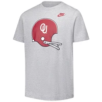 Youth Nike Heather Gray Oklahoma Sooners Helmet T-Shirt