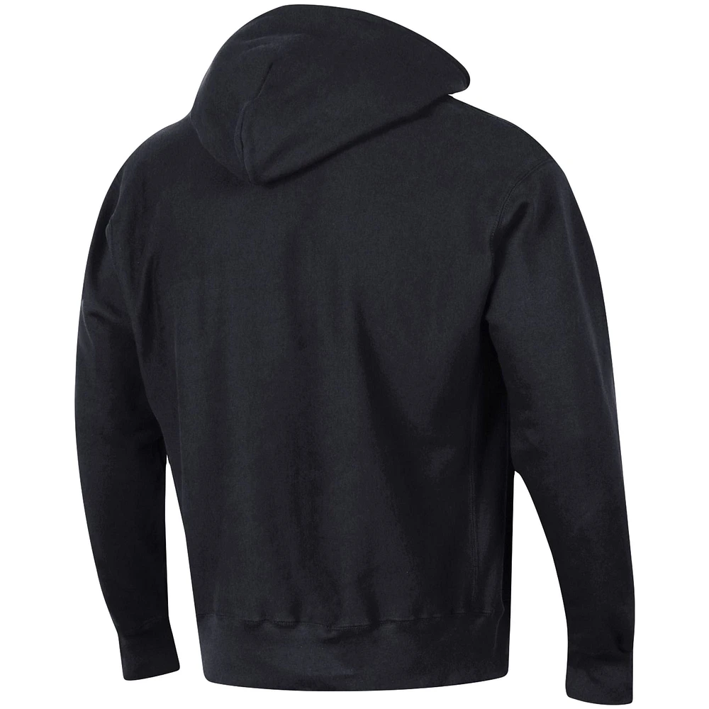 Men's Champion Black Oklahoma State Cowboys Team Arch Reverse Weave Pullover Hoodie