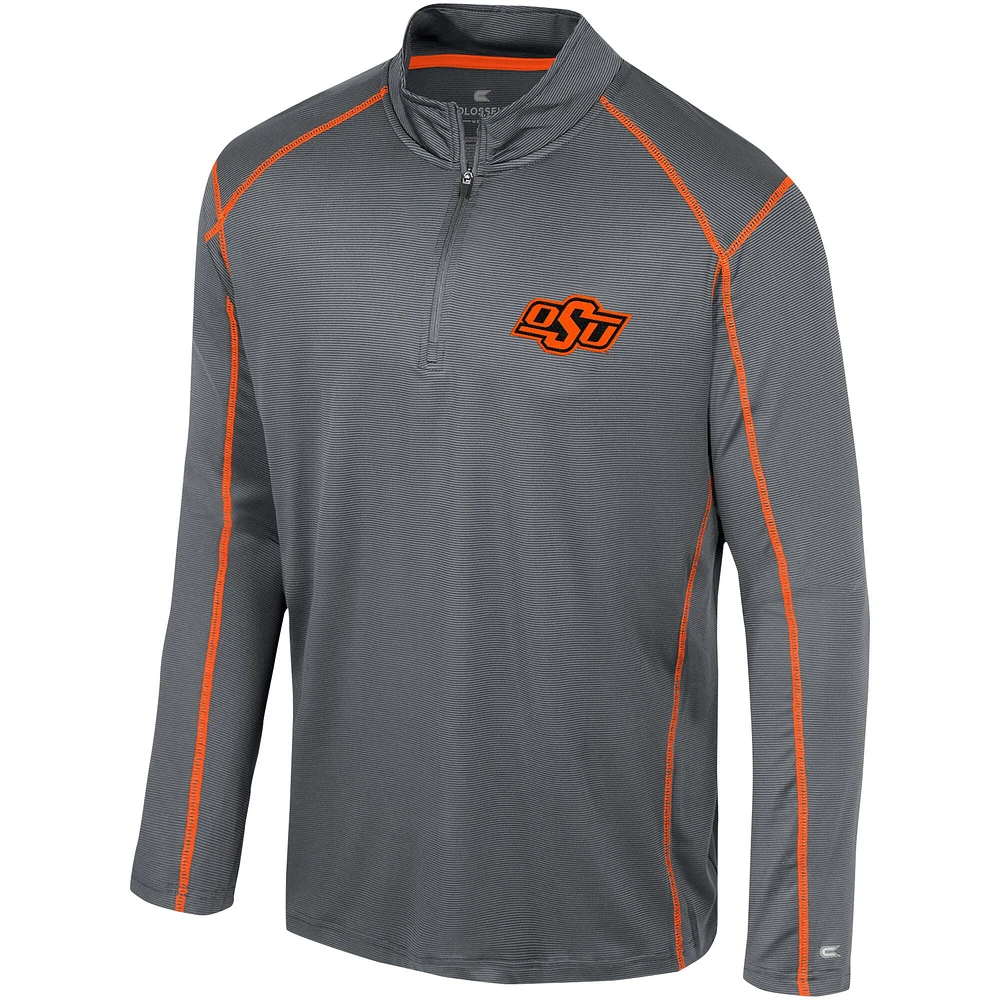 Men's Colosseum Black Oklahoma State Cowboys Cameron Quarter-Zip Windshirt