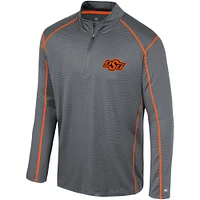 Men's Colosseum Black Oklahoma State Cowboys Cameron Quarter-Zip Windshirt