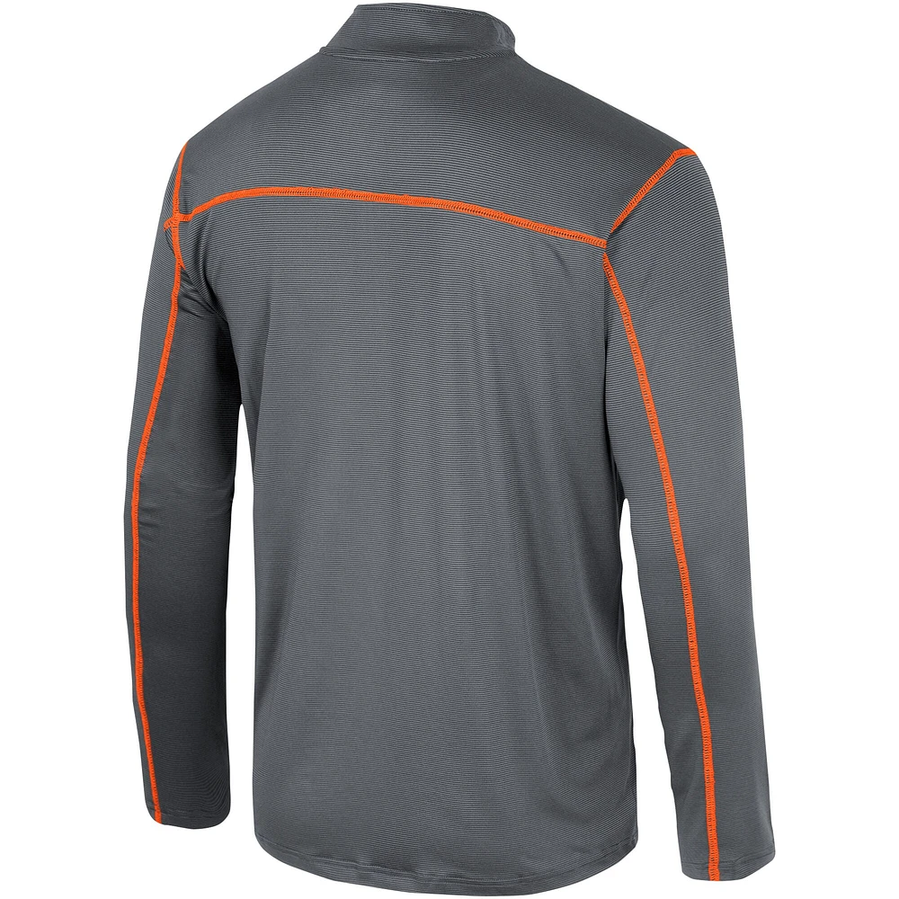 Men's Colosseum Black Oklahoma State Cowboys Cameron Quarter-Zip Windshirt