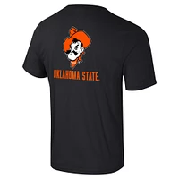 Men's Colosseum Black Oklahoma State Cowboys Logo Lockup 2-Hit Active Blend T-Shirt
