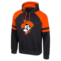 Men's Colosseum  Black Oklahoma State Cowboys Todd Raglan Pullover Hoodie