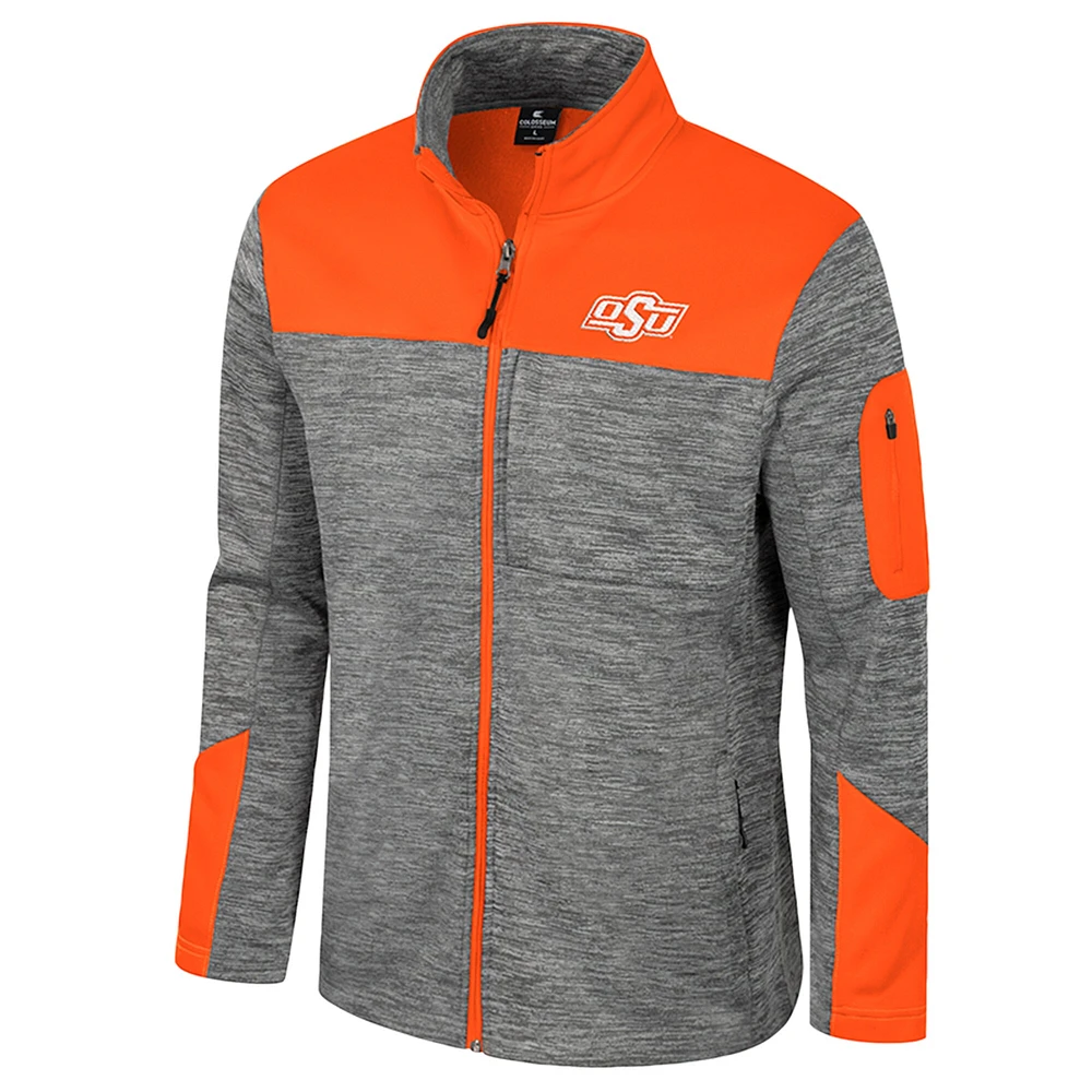 Men's Colosseum  Gray/Orange Oklahoma State Cowboys Guard Full-Zip Jacket