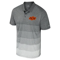 Men's Colosseum Gray Oklahoma State Cowboys Striped Mesh Polo