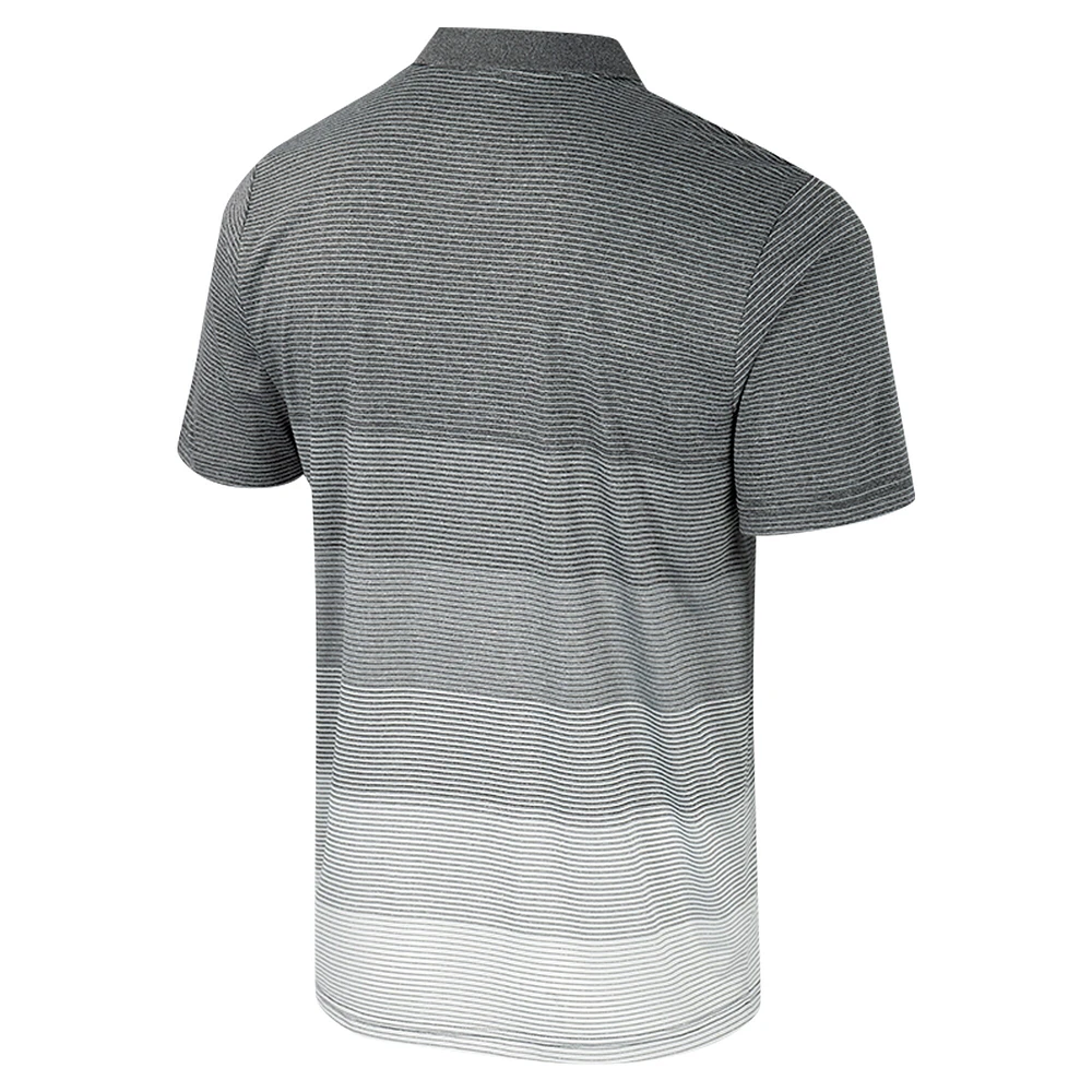 Men's Colosseum Gray Oklahoma State Cowboys Striped Mesh Polo
