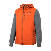 Men's Colosseum Orange/Charcoal Oklahoma State Cowboys Course Herringbone Full-Zip Hoodie