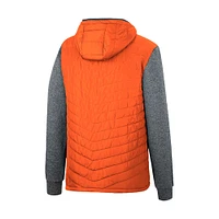 Men's Colosseum Orange/Charcoal Oklahoma State Cowboys Course Herringbone Full-Zip Hoodie