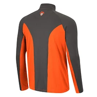 Men's Colosseum Orange/Charcoal Oklahoma State Cowboys Two Yutes Raglan Quarter-Zip Windshirt