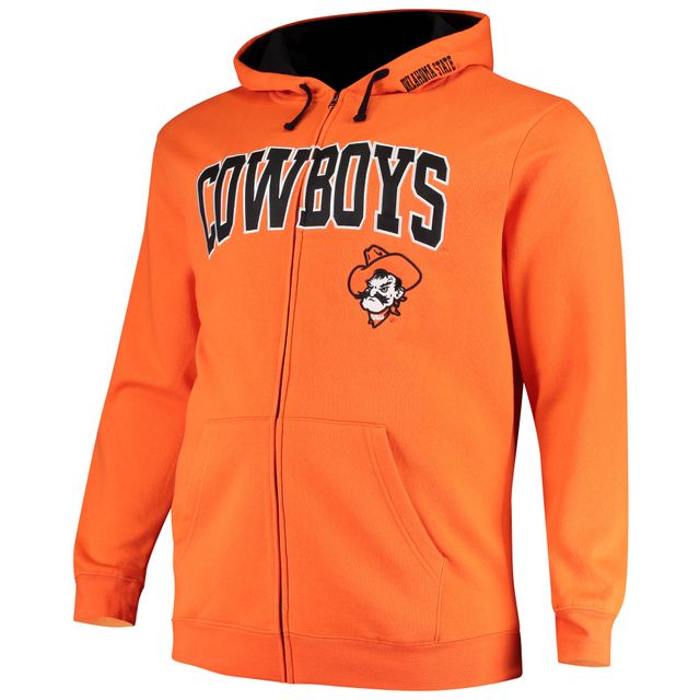 Sweat à capuche zippé Colosseum Oklahoma State Cowboys Big & Tall pour homme orange