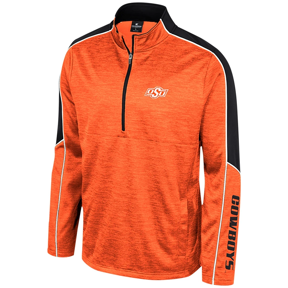 Men's Colosseum Orange Oklahoma State Cowboys Marled Half-Zip Jacket