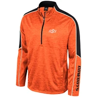 Men's Colosseum Orange Oklahoma State Cowboys Marled Half-Zip Jacket