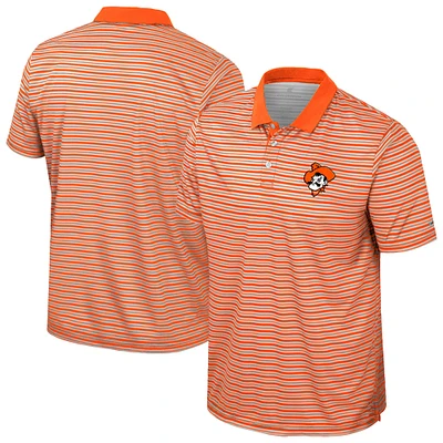 Men's Colosseum Orange Oklahoma State Cowboys Striped Polo