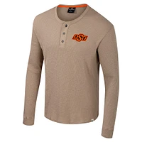 Men's Colosseum  Tan Oklahoma State Cowboys Great Outdoors Henley Long Sleeve Shirt