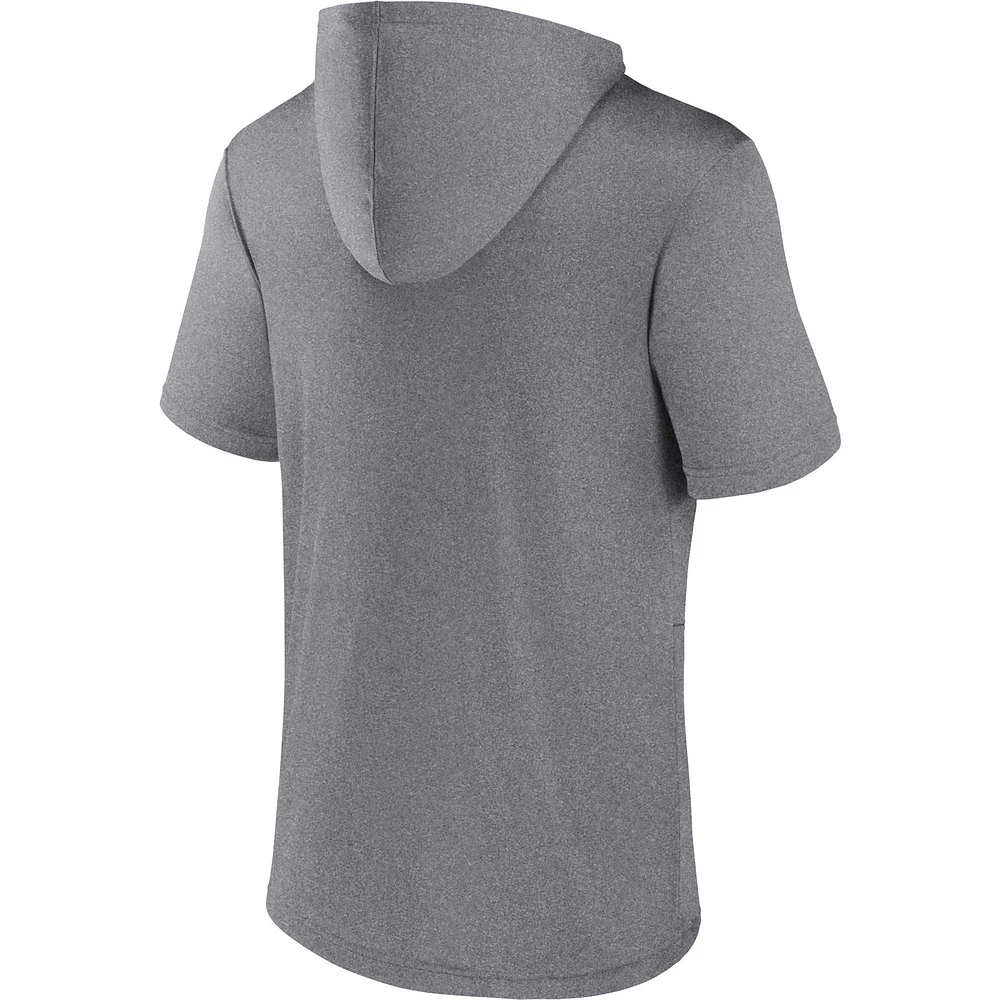 Men's Fanatics Heather Gray Oklahoma State Cowboys Modern Stack Hoodie T-Shirt
