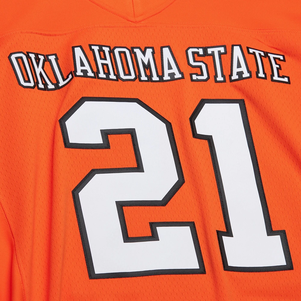 Men's Mitchell & Ness Barry Sanders Orange Oklahoma State Cowboys 1987 Replica Jersey