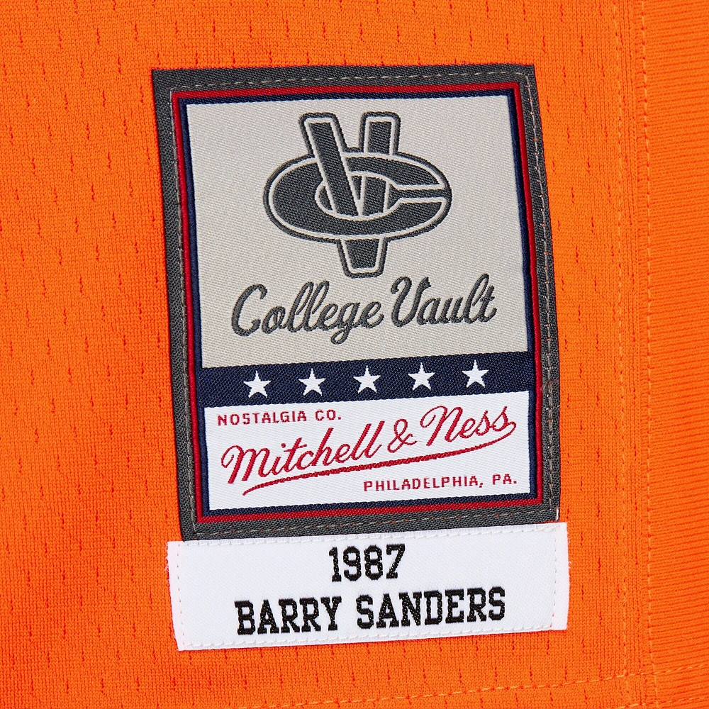 Men's Mitchell & Ness Barry Sanders Orange Oklahoma State Cowboys 1987 Replica Jersey