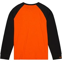 Men's Mitchell & Ness Orange Oklahoma State Cowboys Legendary Slub Raglan Long Sleeve T-Shirt
