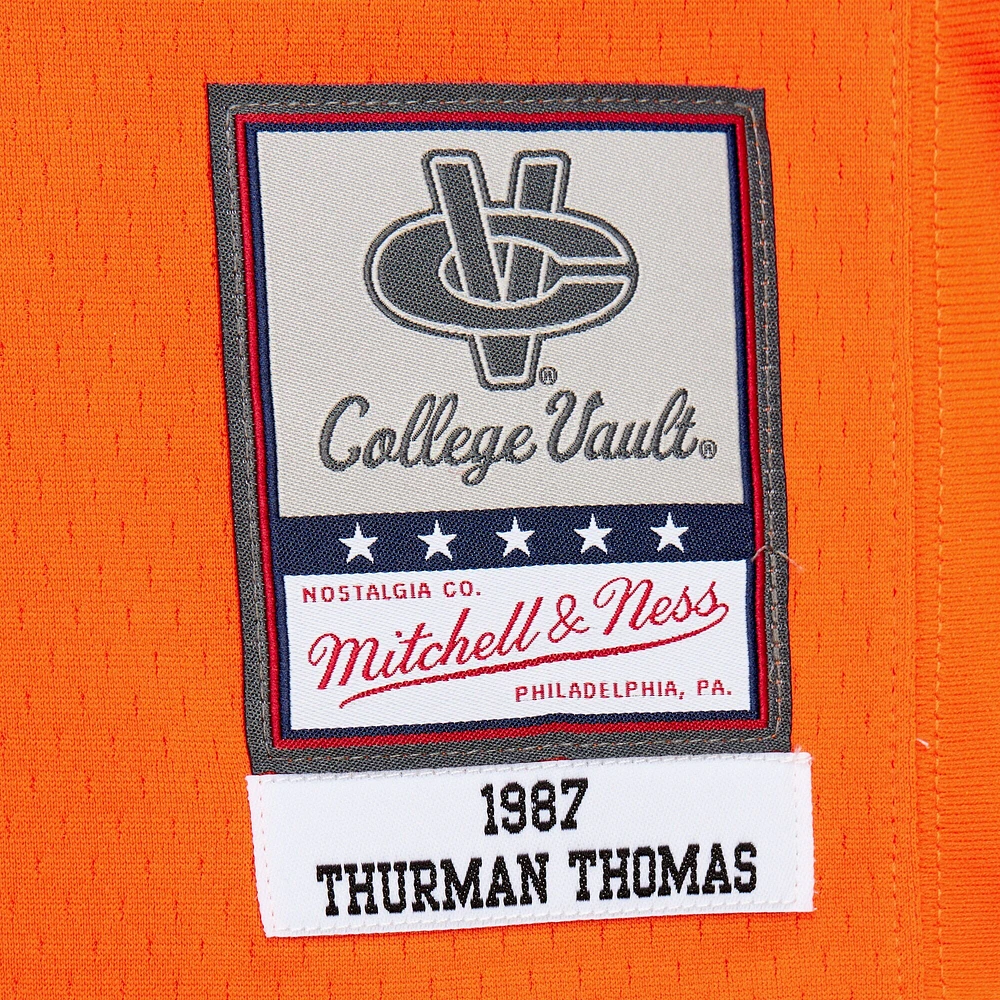 Men's Mitchell & Ness Thurman Thomas Orange Oklahoma State Cowboys 1987 Replica Jersey