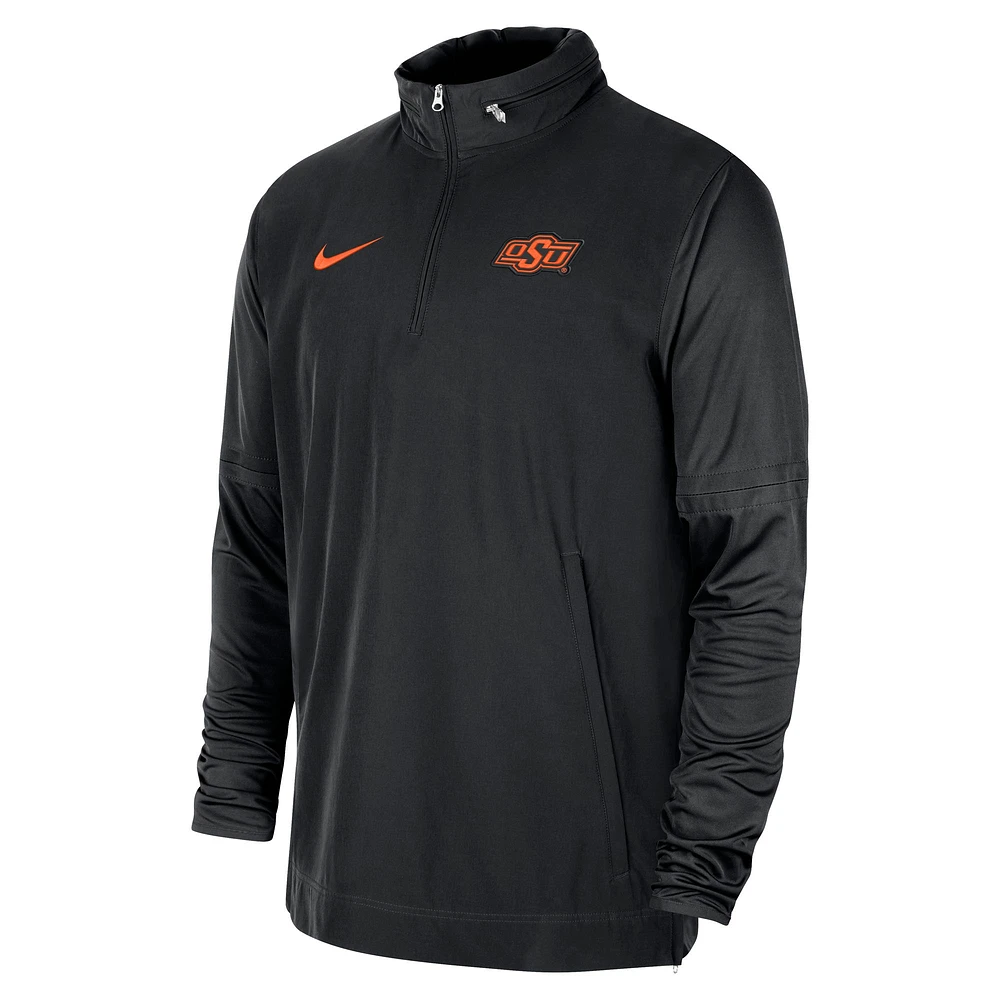 Men's Nike Black Oklahoma State Cowboys 2023 Coach Half-Zip Hooded Jacket