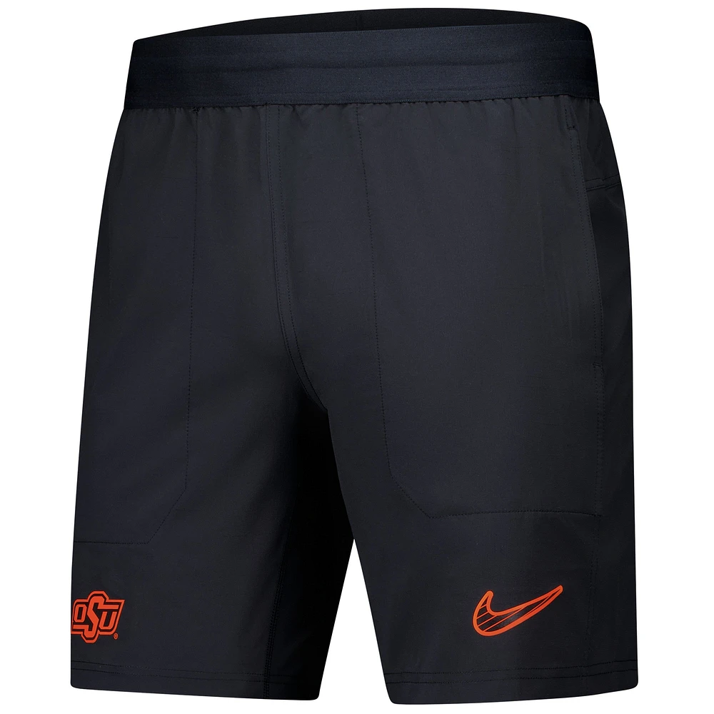 Men's Nike Black Oklahoma State Cowboys 2024/25 Sideline Performance Woven Shorts