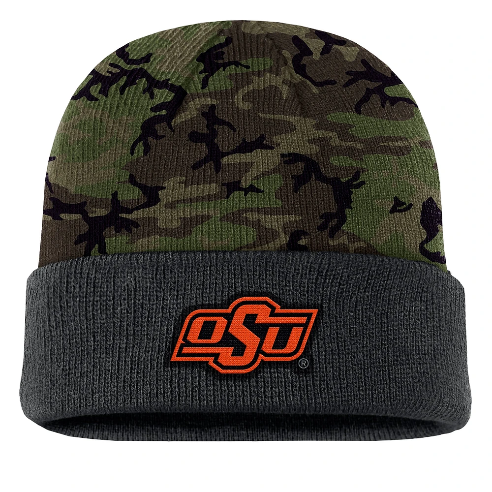 Bonnet en tricot à revers Nike Camo Oklahoma State Cowboys Military Appreciation pour homme